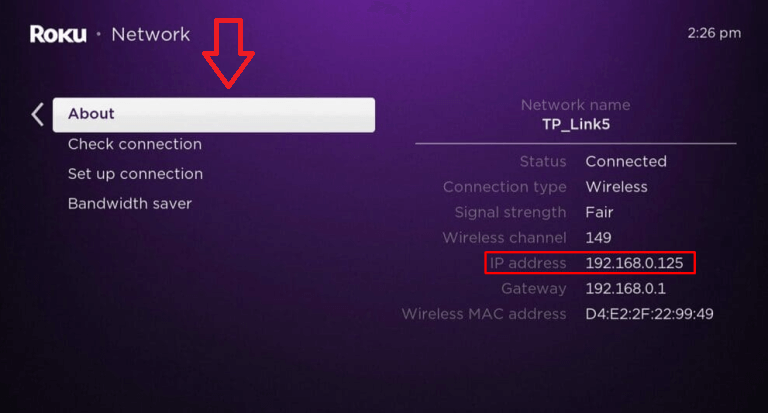 Roku IP address
