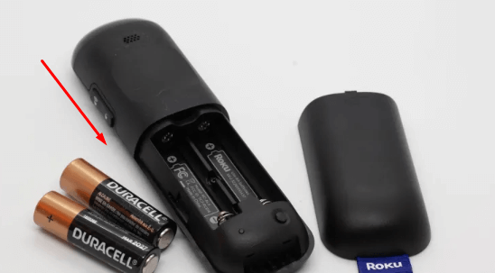 Remove the batteries from the Roku remote 