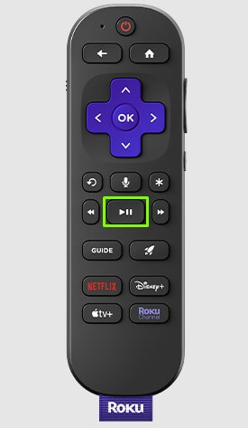 Press the Rewind Remote on Roku Remote