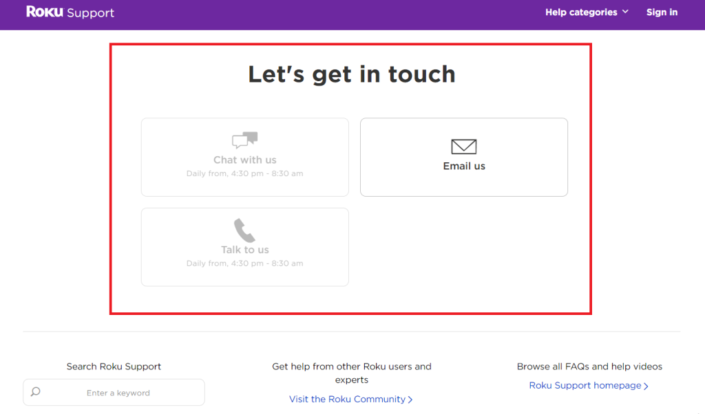 Contact Roku Customer Service