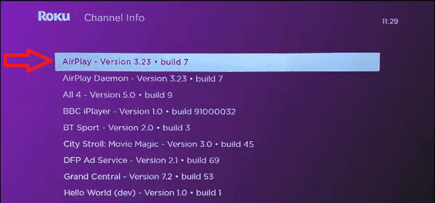 Roku Secret Menu Channel info