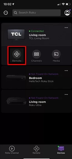 Select Remote on Roku