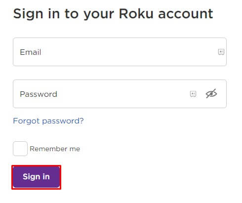 Select Sign In to Change the Roku Payment Account