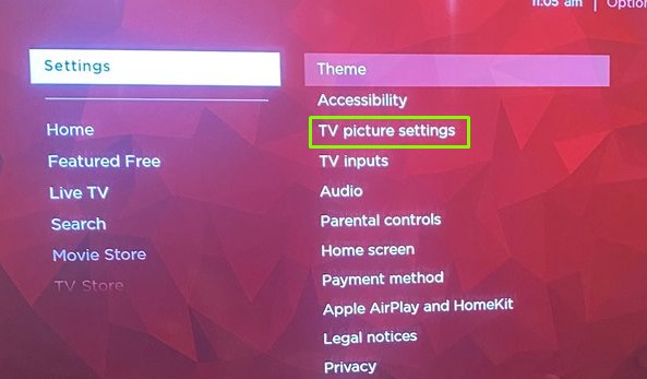 Select TV Picture Settings
