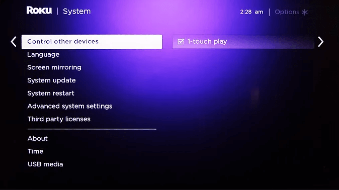 Select the Control Other Devices option