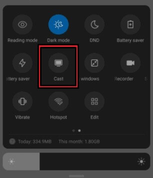 Select Cast to Mirror Zwift on Roku