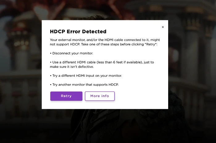 HDCP error on Roku
