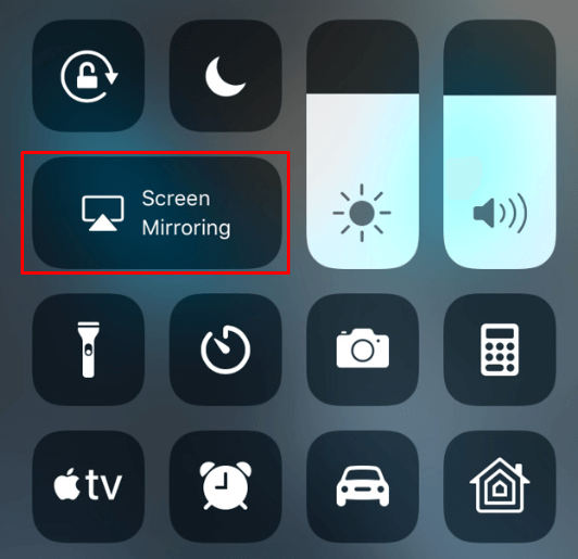 Select the Screen Mirroring