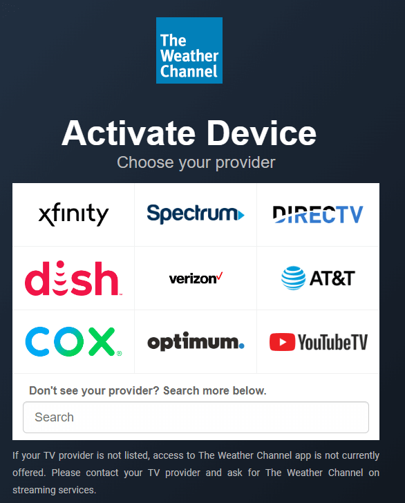 Activate The Weather Channel on Roku