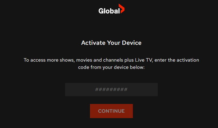 Global TV on Roku- Activate
