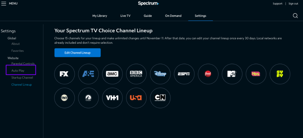Hit Auto Pay on Spectrum TV website