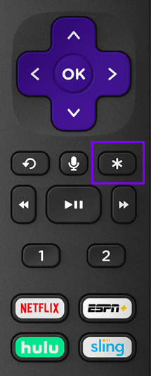 Turn Off Subtitles on Disney Plus Roku- Asterisk button