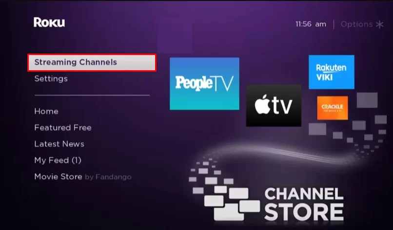 Open Streaming Channels option and download the SoundCloud app on Roku