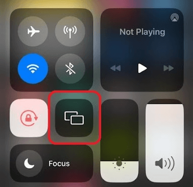 Tap on Screen Mirroring button on iPhone