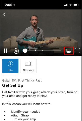AirPlay Fender Play on Roku from iPhone