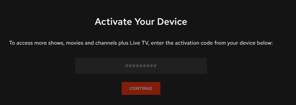 Enter the code and activate Global TV on Roku