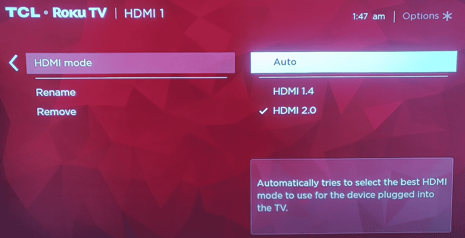 Enable HDMI 2.0 on Roku