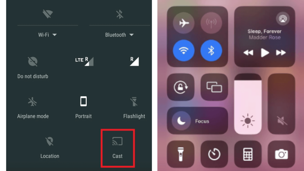 Tap Cast or Screen Mirroring