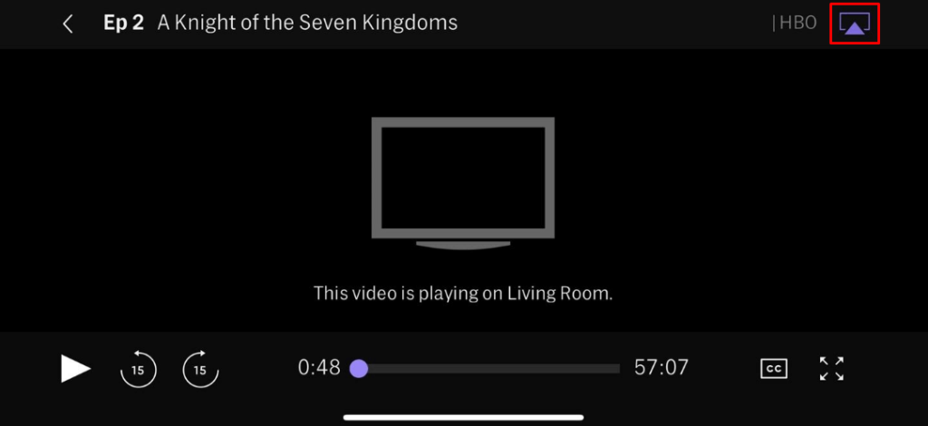 Tap the AirPlay icon