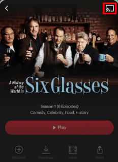 Tap the Cast icon in the Fox Nation app