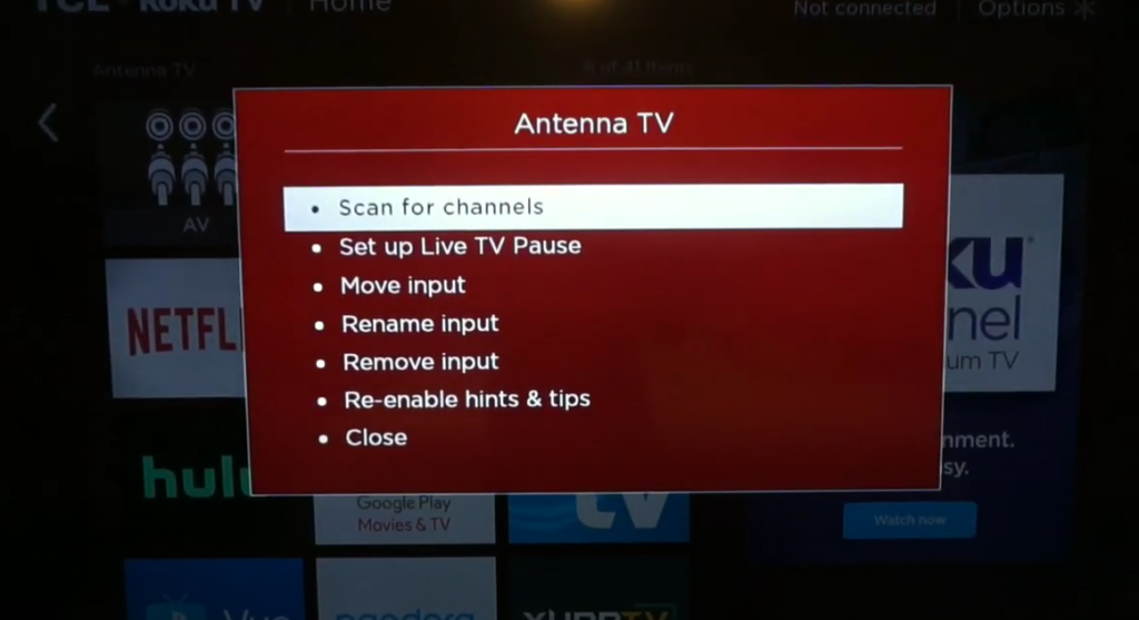 Select Scan for Channels