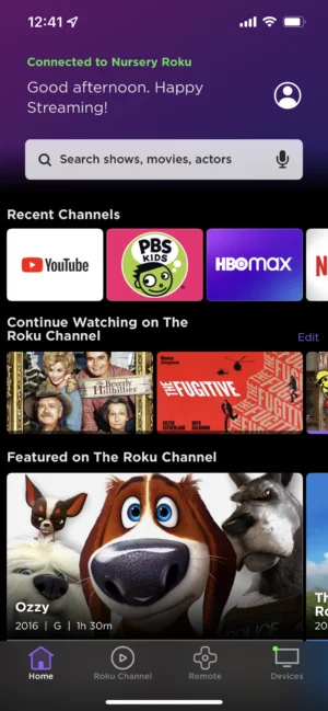 Delete channels from the Roku app