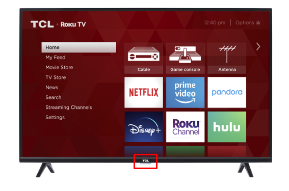 Use the Power button to turn on Roku TV