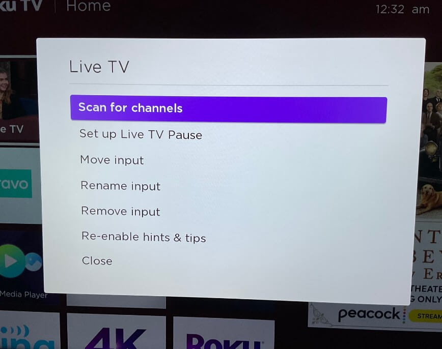 Select Scan For Channels