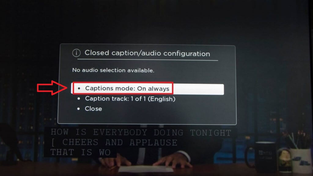 Turn off closed captions during video playback