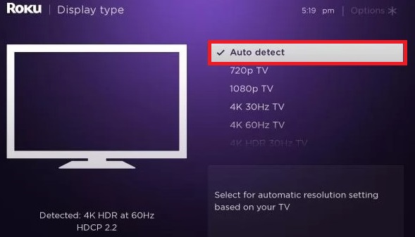 Select Auto Detect Option