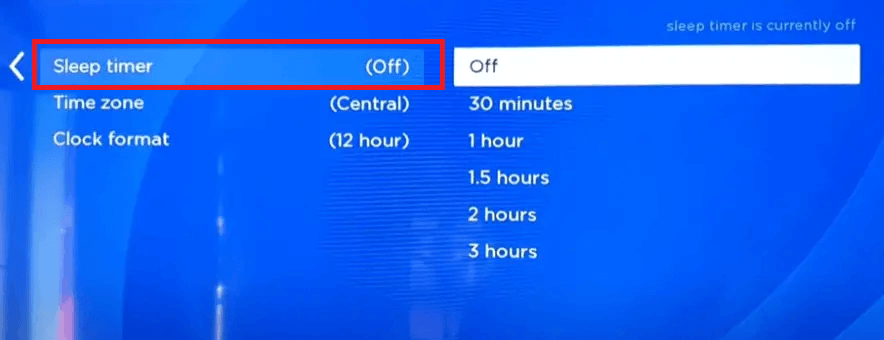 Set Sleep Timer on Roku