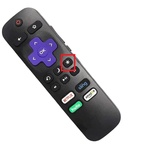 Press the Asterisk button on Roku remote