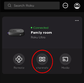 Update apps on Roku via the app