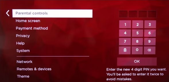 Click on Parental Control