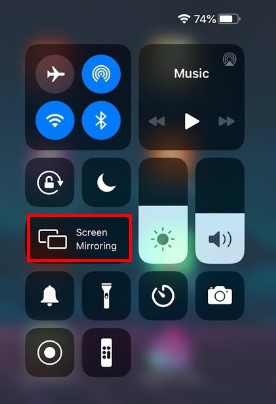 Hit Screen Mirroring and access Twitter on Roku via iPhone