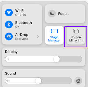 Click Screen Mirroring icon