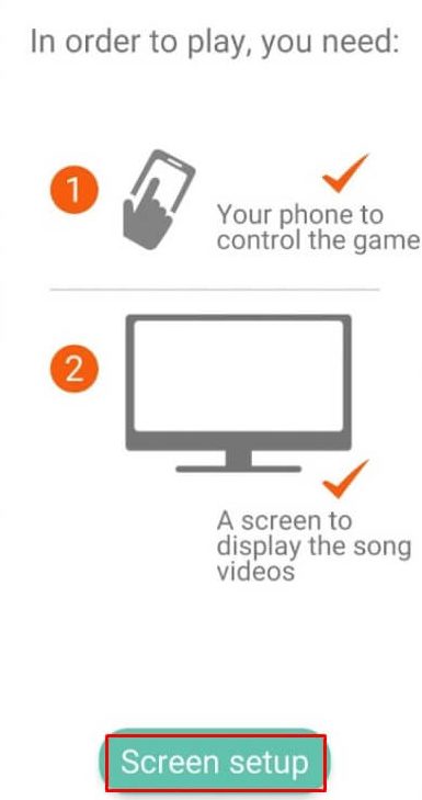 Select Screen Setup Option