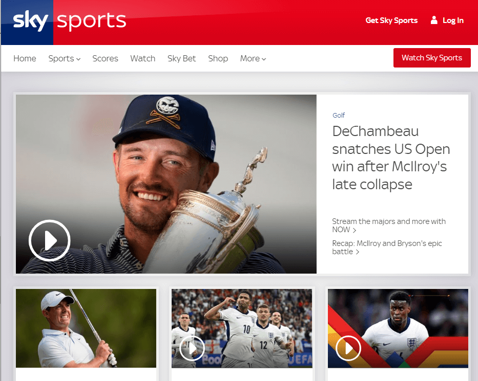 Visit Sky Sports website