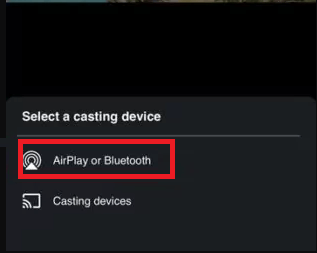 VLC on Roku - Select AirPlay or Bluetooth