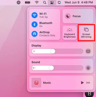 Click on the Screen Mirroring icon