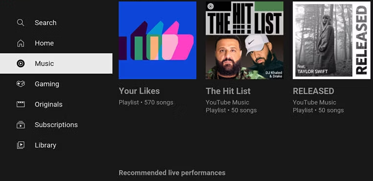 Select YouTube Music
