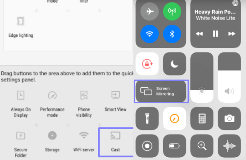Hit Cast or Screen Mirroring icon