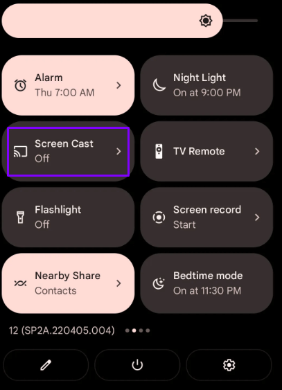 Cast icon on Android