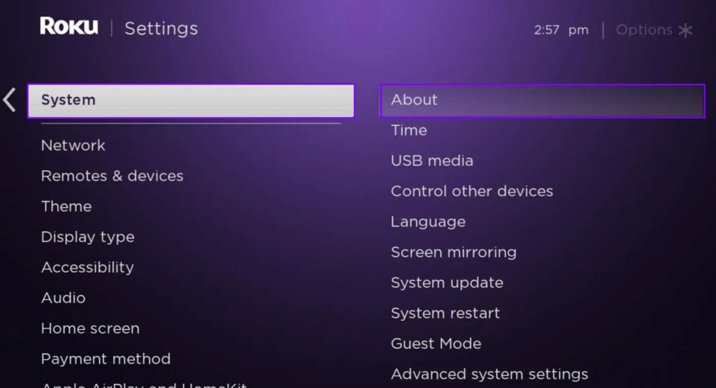 Roku Pin Not Working- Click About