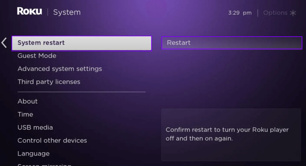 Roku Pin Not Working-Restart