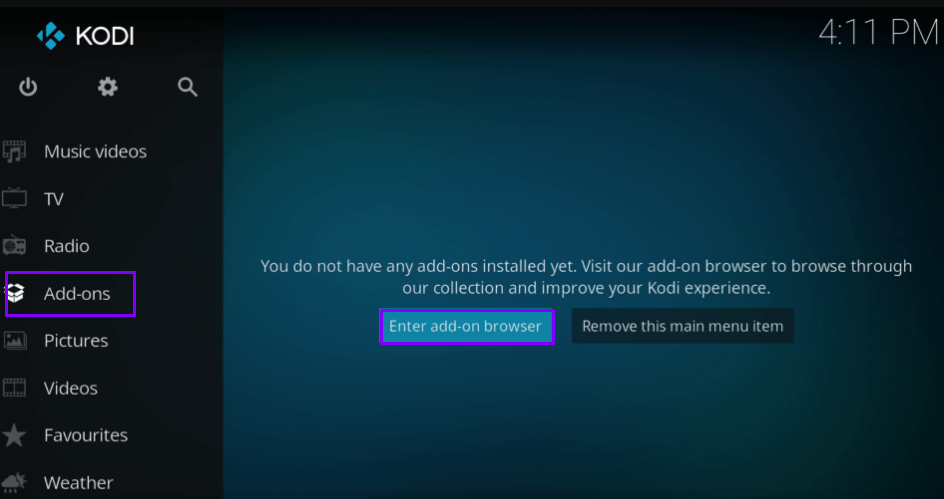 Select Add-ons