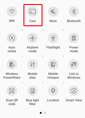Click on Cast icon