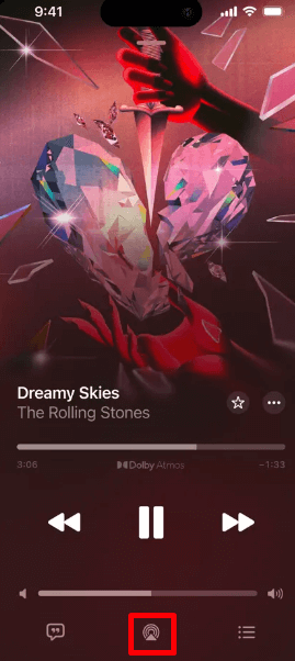 Tap on the AirPlay icon on Apple Music app
