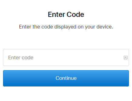 Enter the code and activate Apple Music app on Roku