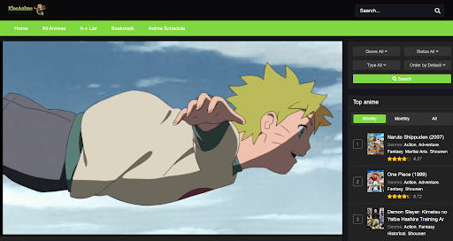 Play any content on the KissAnime website
